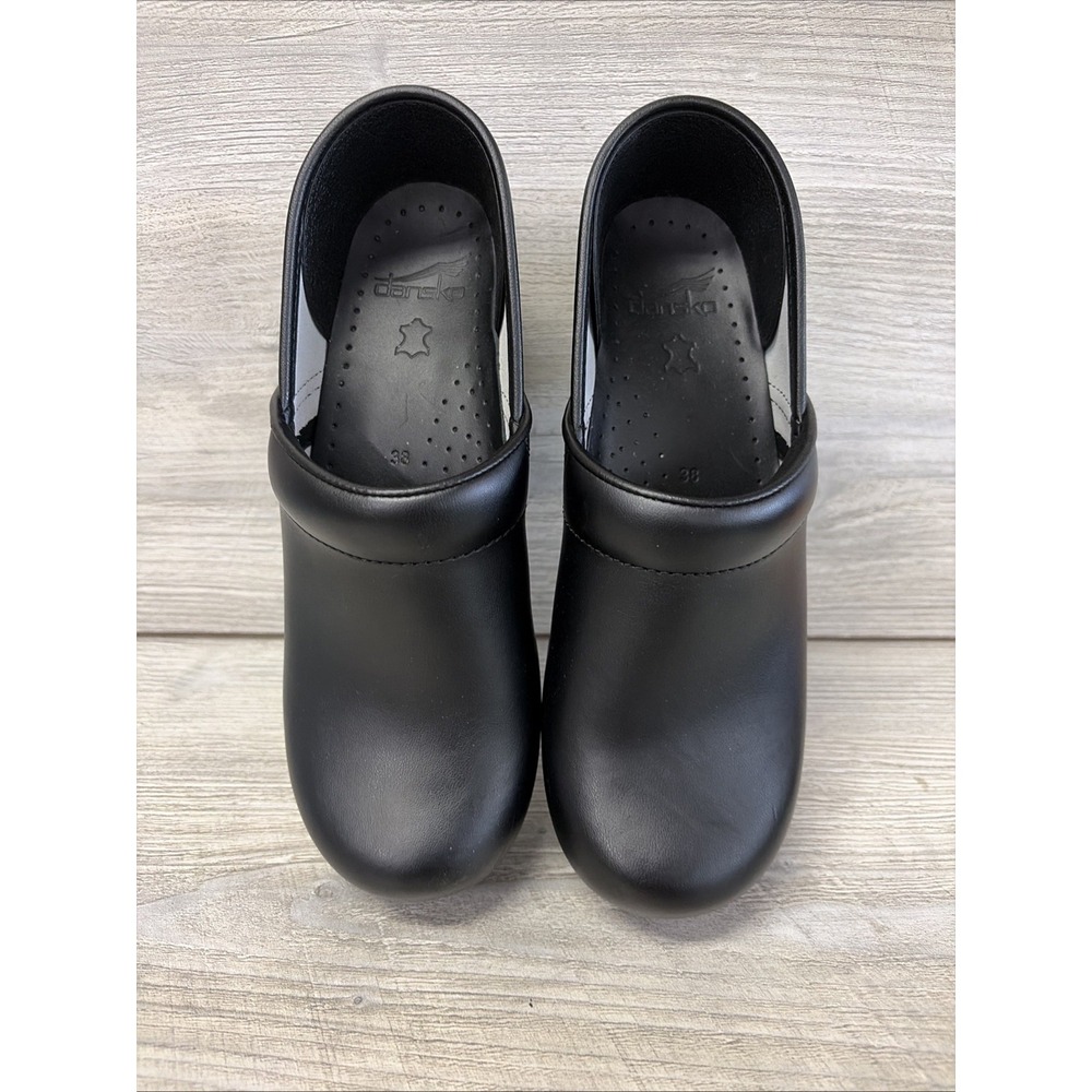 Dansko Womens Professional Comfort Leather Mule Clogs Shoes Black Sz 38 (c5)
